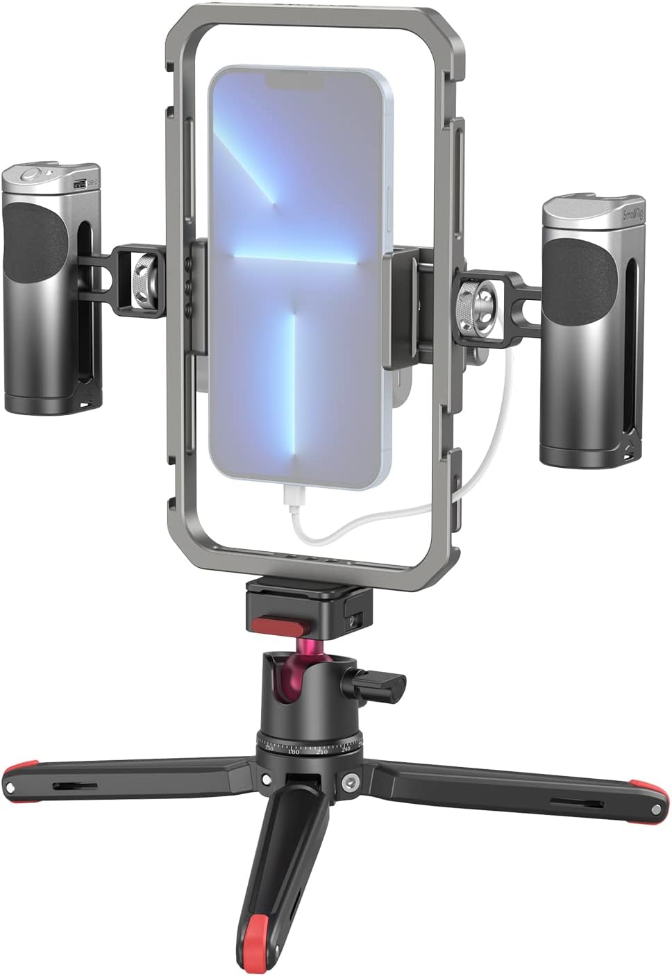 SMALLRIG Smartphone Video Rig mit Griff Videolicht Mikrofon und
