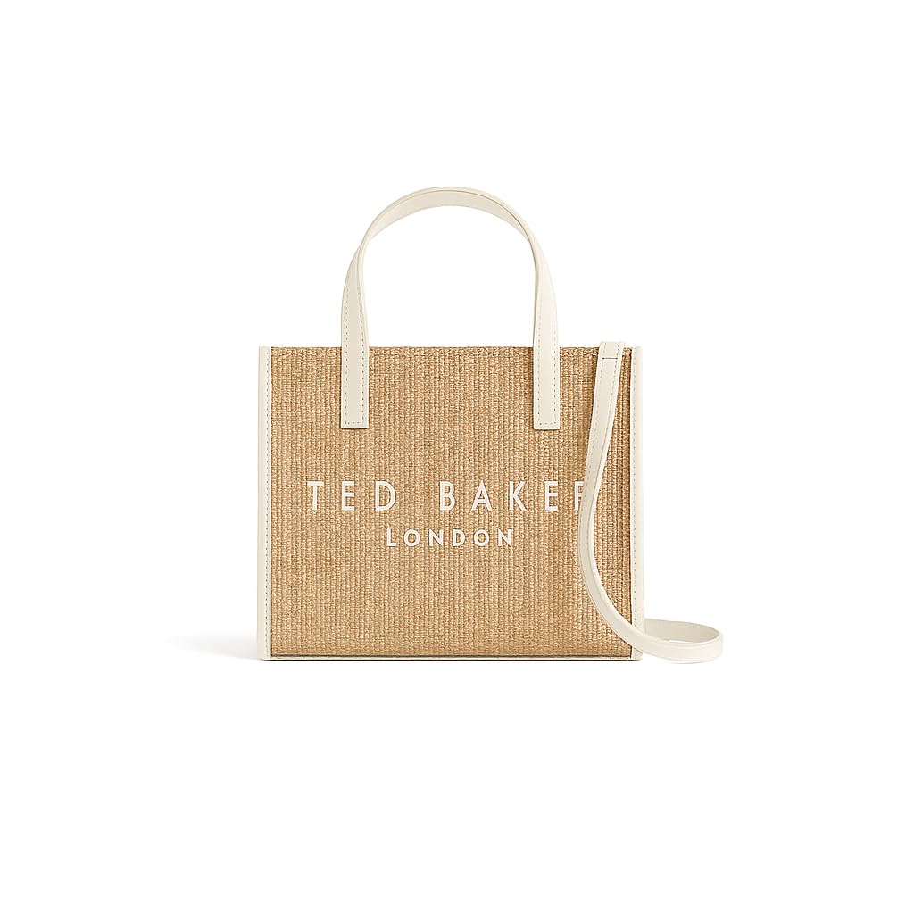 Ted Baker Paolina Faux Raffia Small Icon Bag -Ivory