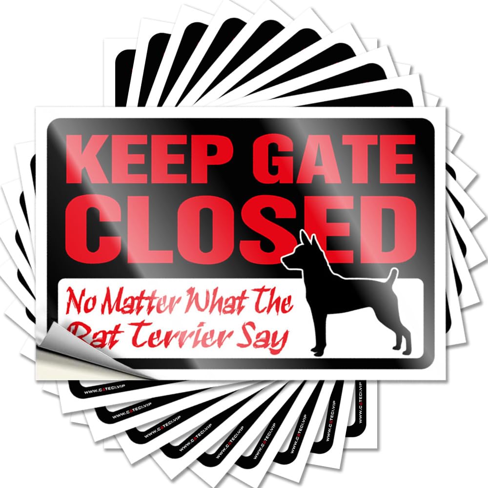 Fzfn Colour Accent Stickers, Rooms Decorations Hat Keep Gate Closed No Matter What The Rat Terrier Say | Funny Quote Standing Decals(8X12cm)