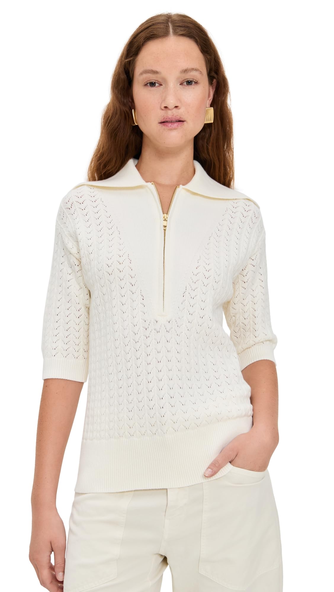 Varley Womens Arney Half Zip Knit Polo