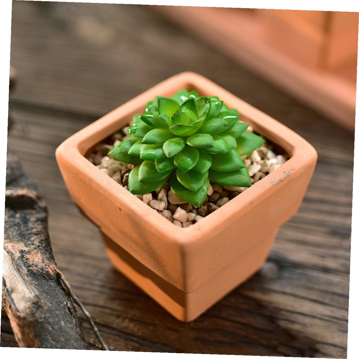 VALICLUD 4pcs Red Pottery Flower Pot Square Planter Small Terracotta Pot for Succulents and Cacti Home Plant Holder with Ventilated Structure 10.5x9cm