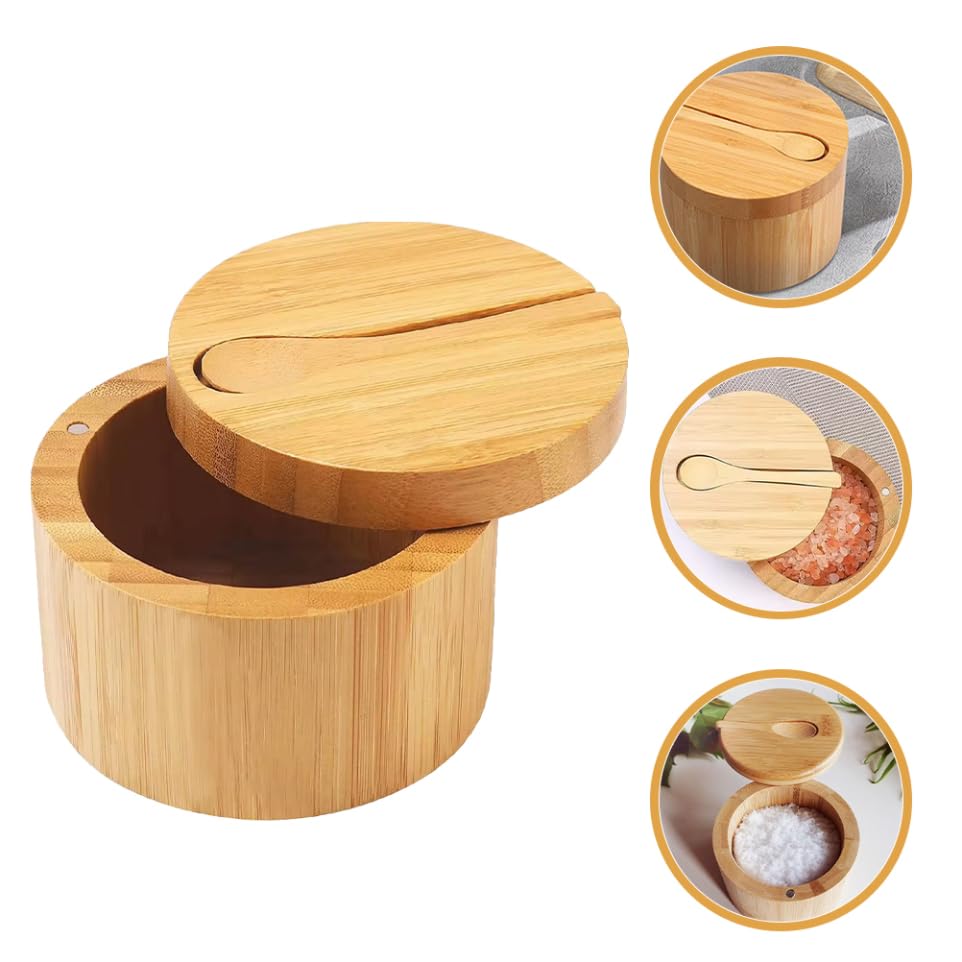 MAGICLULU Boîte à Condiment avec Couvercle Boîte à Sel pour Cuisine Récipient à Épices Rond pour Poivre Et Sel