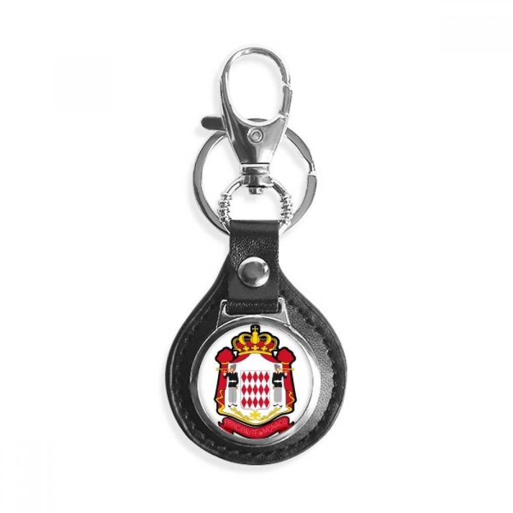 Porte-clés Monaco solide anti-perte anneau métal cuir pour clé - 5