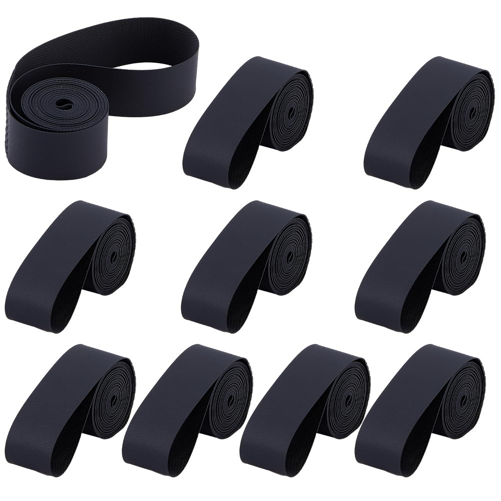 SUPERFINDINGS 10 Pack Bike Rim Liner 157cm/61.81inch Length PVC Tire Strip Bicycle Rim Tape Puncture Resistant Inner Tube Protection Pad High-Pressure Inner Tube Shield for MTB Road Gravel Bikes,Black