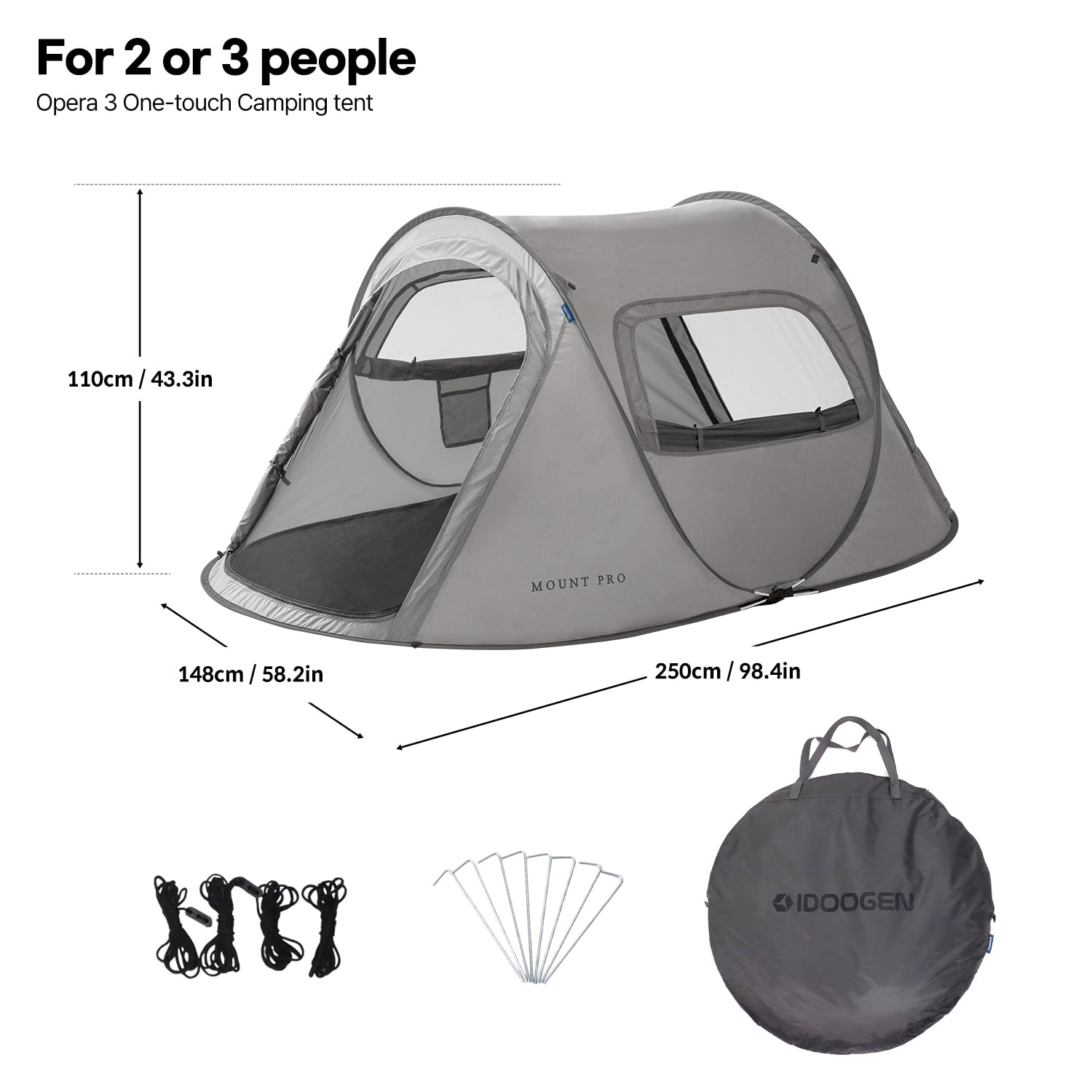 Amazon.co.jp: IDOOGEN(アイドゥーゲン) ポップアップテント 1/2人用