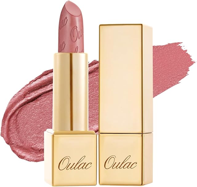 OULAC Metallic Shine Glitter Lipstick, Pink High Impact Lipcolor, Lightweight Soft and Ultra Hydrating, Long Lasting, Vegan & Cruelty-Free, Full-Coverage Lip Color 4.3 g/0.15 Baby Angel(13)