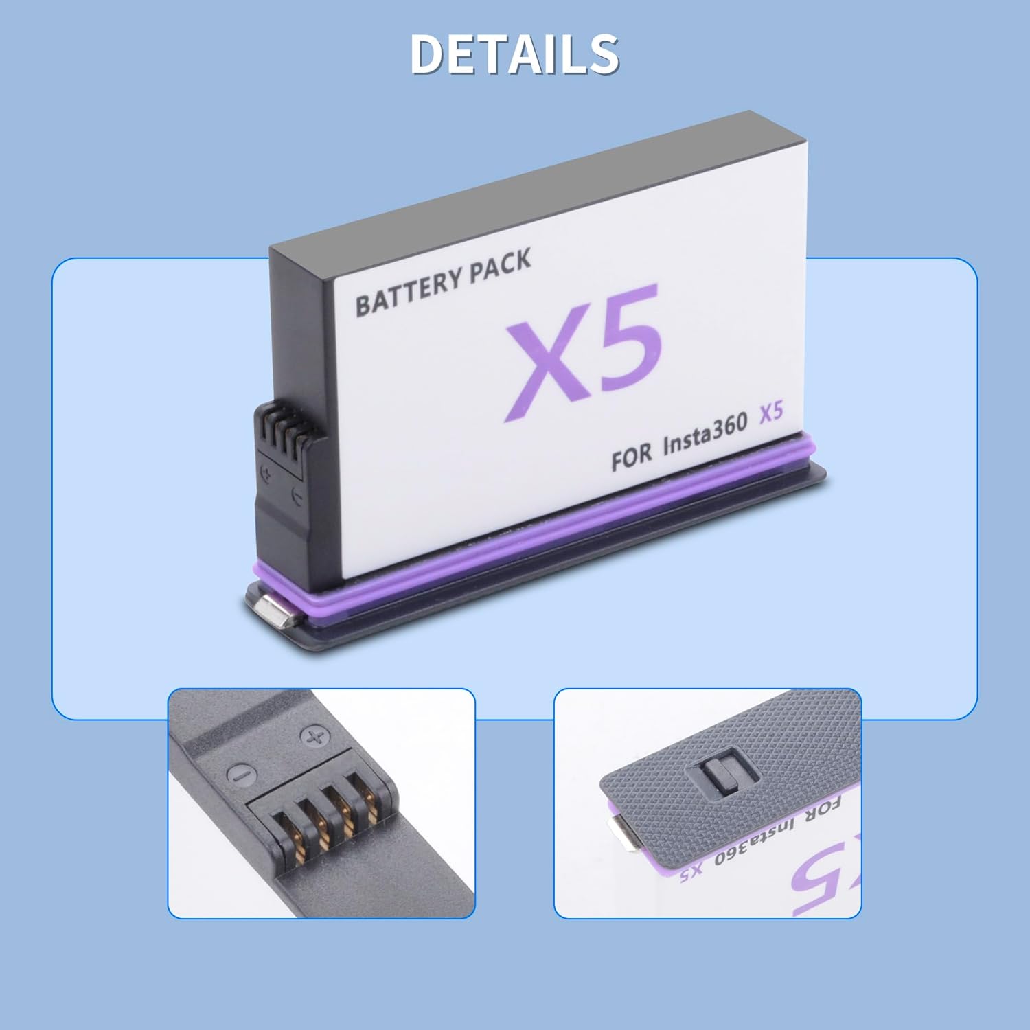 Battery Charger Set for Insta360 X5, 28000mAh Can Save 2 Batteries and Charge at The Same time, Fast Battery Charger for Insta360 X5 Accessories with Misro SD Card Slots (Charger+2 Batteries)