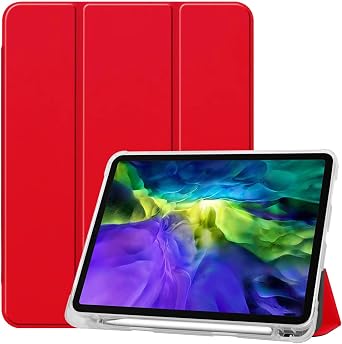 for Apple iPad Pro 11 1st 2nd 3rd 4th Generation2018 2020 2021 2022 Release Tablet Cover, Folio Stand Lightweight Leather Case for iPad Pro 11 Gen 2nd 3rd 4th FG-Red