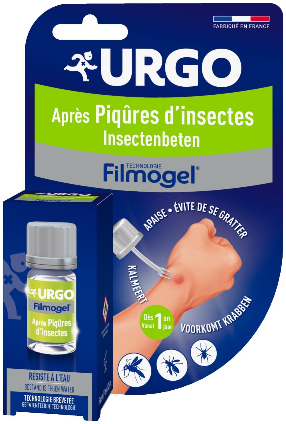 Urgo - Flacone Filmogel Dopo puntine di insetti - Evita di grassi, Resistente all'acqua - Da 1 anno 3,25ml