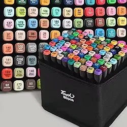 Marcadores de ponta dupla de álcool de 80 cores, canetas marcadoras de arte com porta-canetas, conjunto de marcadores permanentes de esboço para crianças, adultos, colorir, pintar, esboçar, (80)