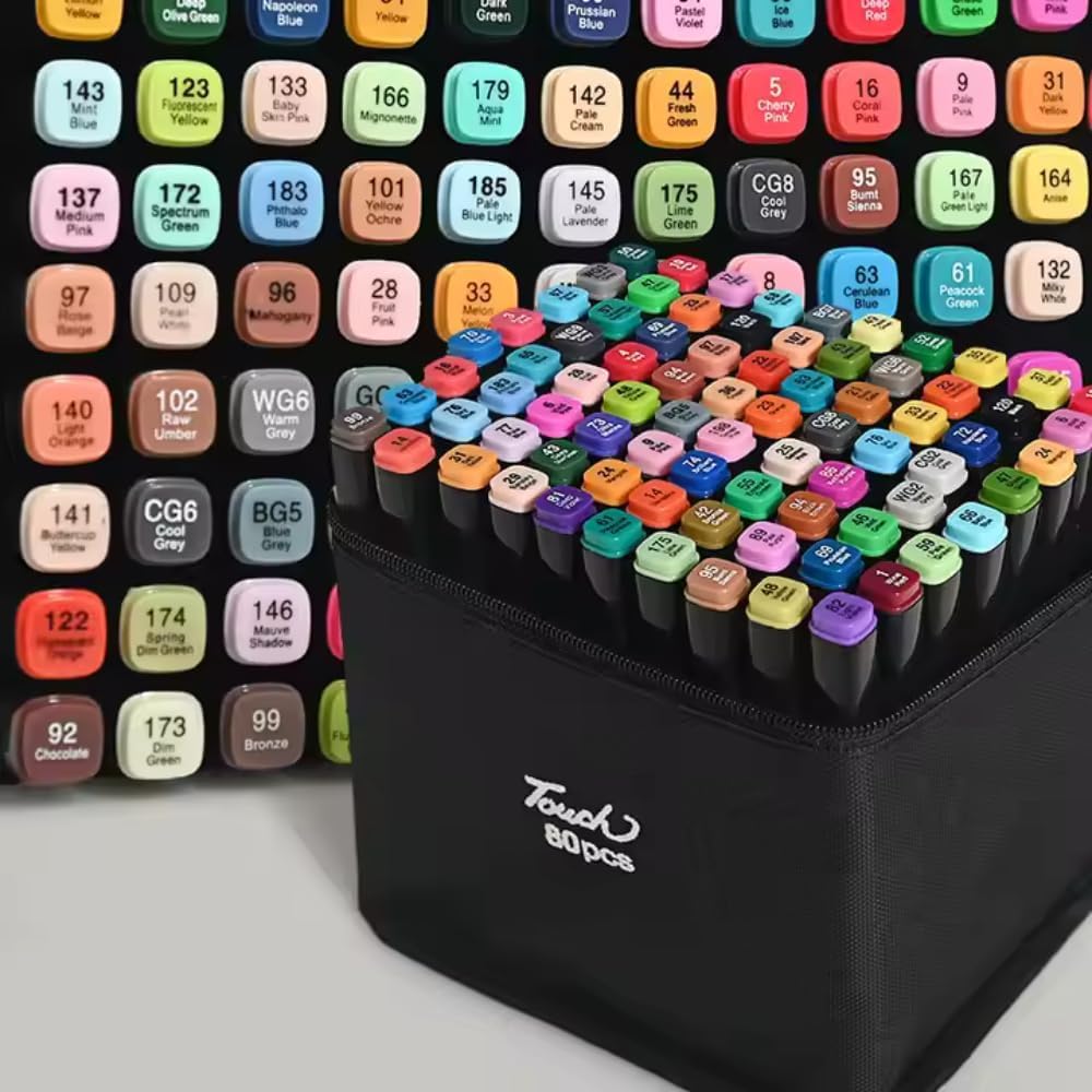 [美品] Marker Xコンプ18 Marcadores de ponta dupla de álcool de 80 cores, canetas
