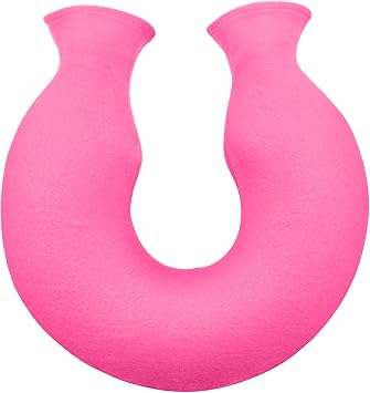 Reusable U-Shaped Hot Water Bottle with Soft Plush Cover   Dual Nozzle Neck Heat Pack for Women Men, Relieves Tension and Fatigue, Ideal for Winter, Bedtime, and Office Use Pink