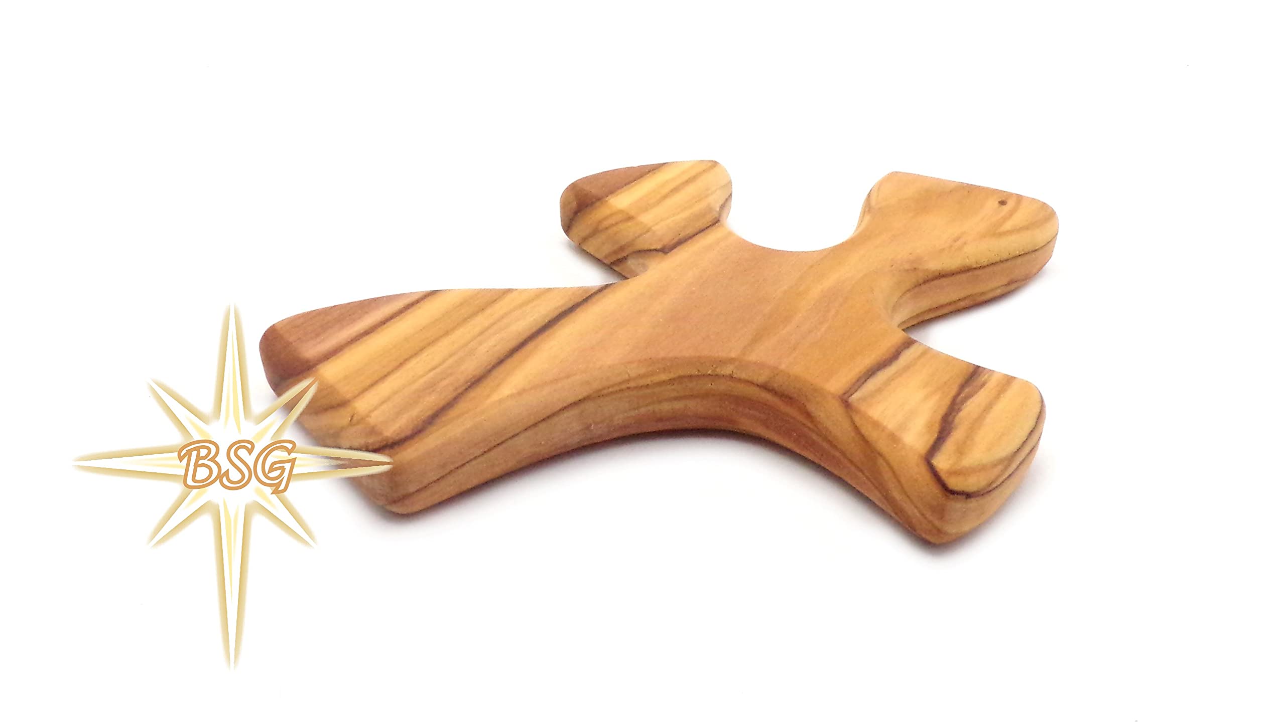 Dacaret Factory, Bethlehem Star Gifts Lot of 2 Healing Crosses Olive wood Clinging Crosses, 5In fits perfectly in the hand for praying, comfort cross, First Communion. Adult and Senior Palm Cross.