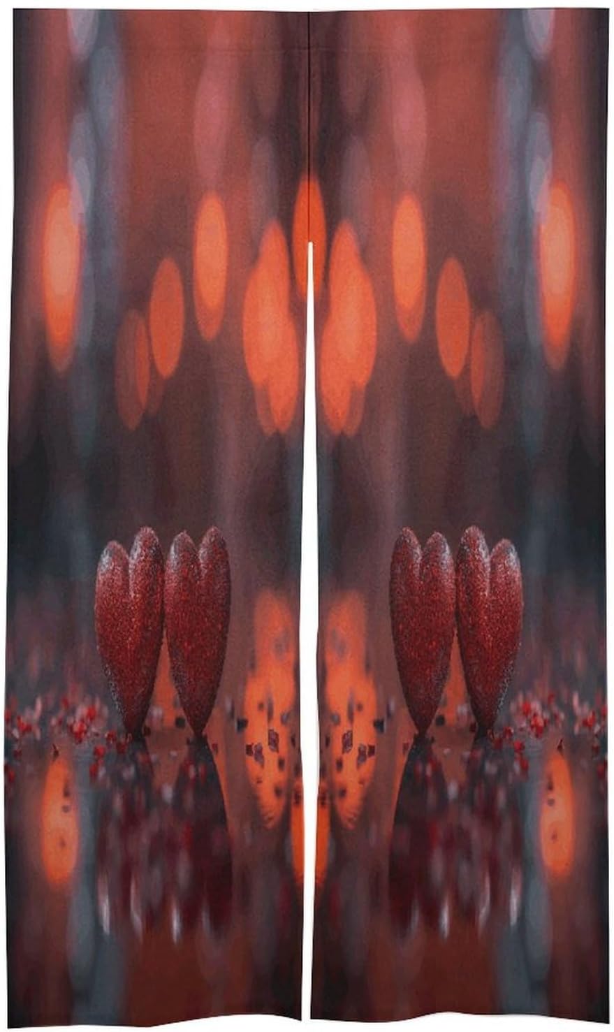 Many Heart Shapes Door Curtain Printed Doorway Noren Japanese Style Doorway Room Divider Curtains for Privacy Partition Divider Kitchen Home Decorations Wall Hanging
