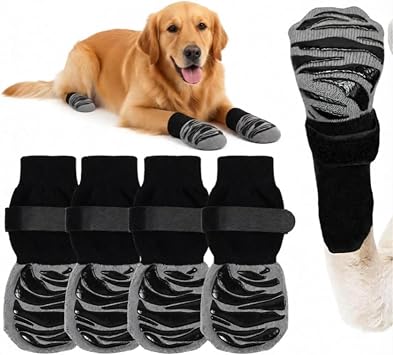 4 Pcs Anti Slip Dog Socks Stop Licking, Dog Paw Protectors for Hot Pavement