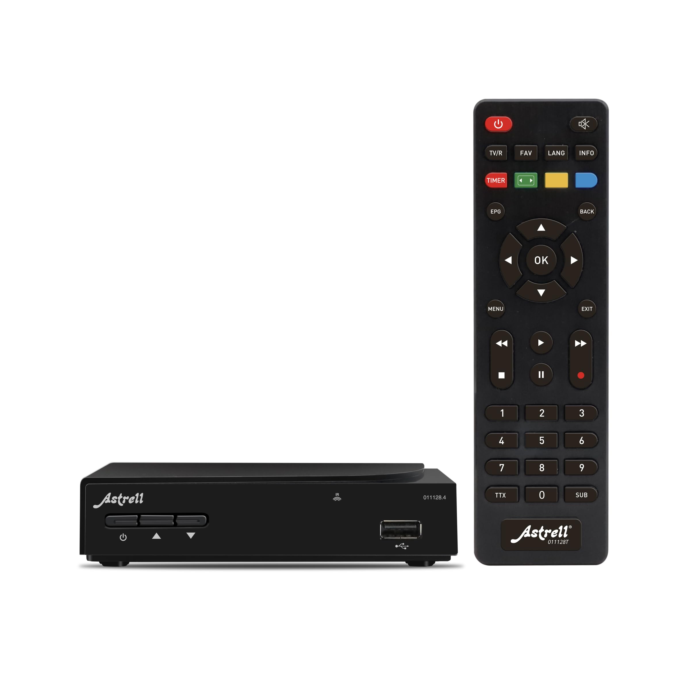 ASTRELL 011128 Décodeur TV TNT HD Télécommande Boitier Tuner Adaptateur Recepteur Chaine Gratuites Télé Antenne Port USB HDMI Péritel Noir
