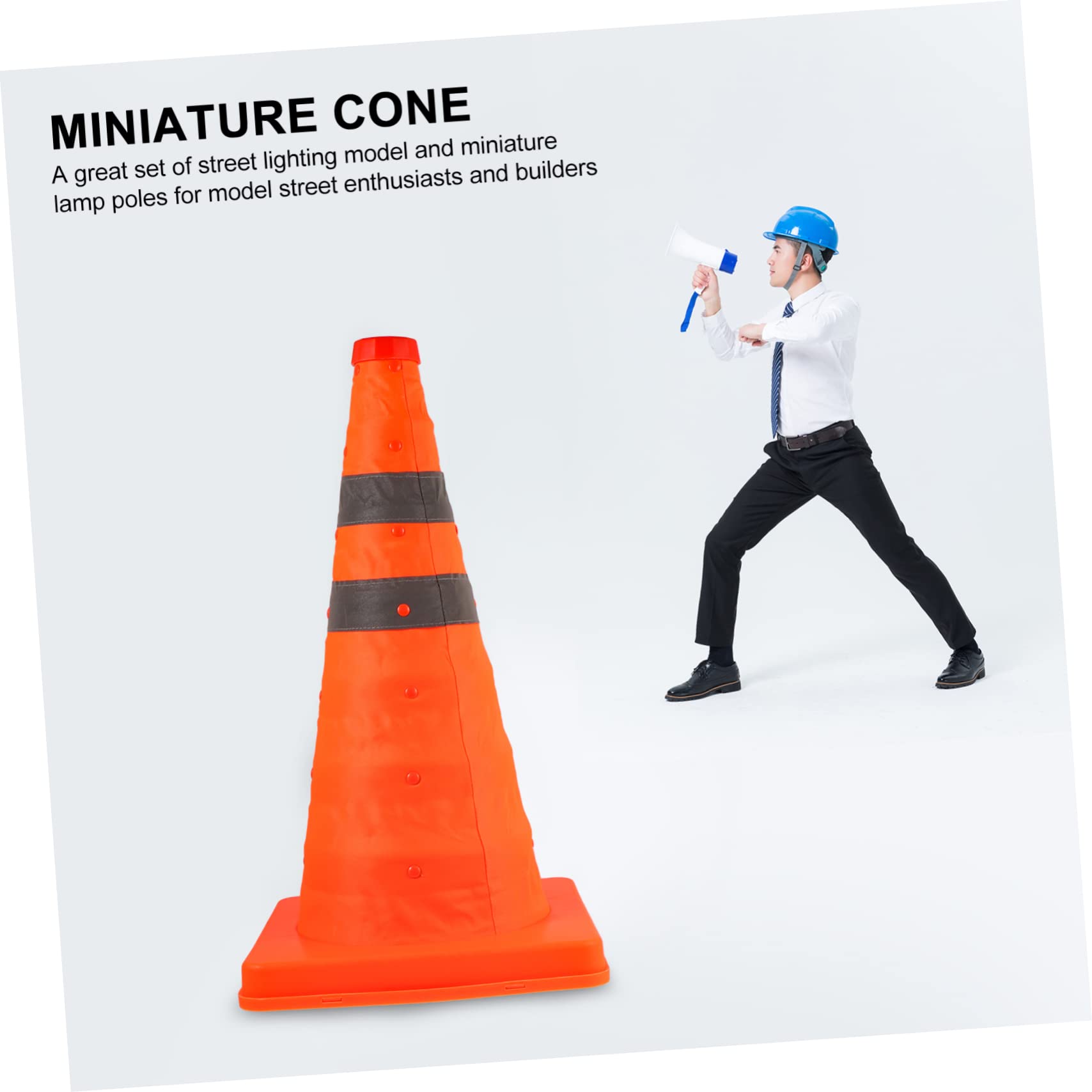 Mikikit Lot De 2 Cônes De Signalisation Extensibles 45 Cm Pliables en PP Imperméable Résistant Aux Intempéries pour Sécurité Routière Et Entraînement Sportif