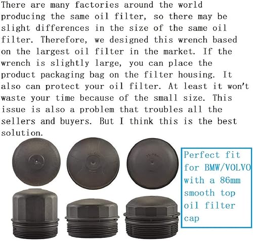 Miniatura 5 de 86mm con 16 ranuras Llave de filtro de aceite para Volvo XC90 XC70 S60 S40 C70 S80 V40 V70, para BMW X3 328i 535i 128i 135i 135is 228i 320i 325i