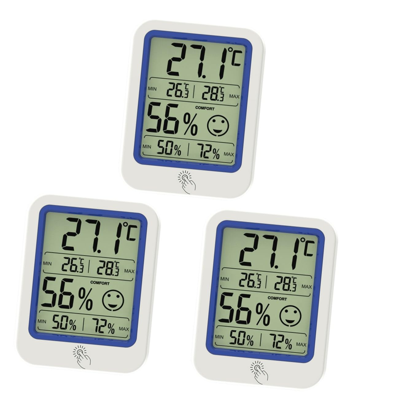 ibasenice 3 Pièces Hygromètre à température humidimètre thermomètre intérieur mesureur d'humidité de fil thermomètre hygromètre numérique mini hygrothermographe Plastique