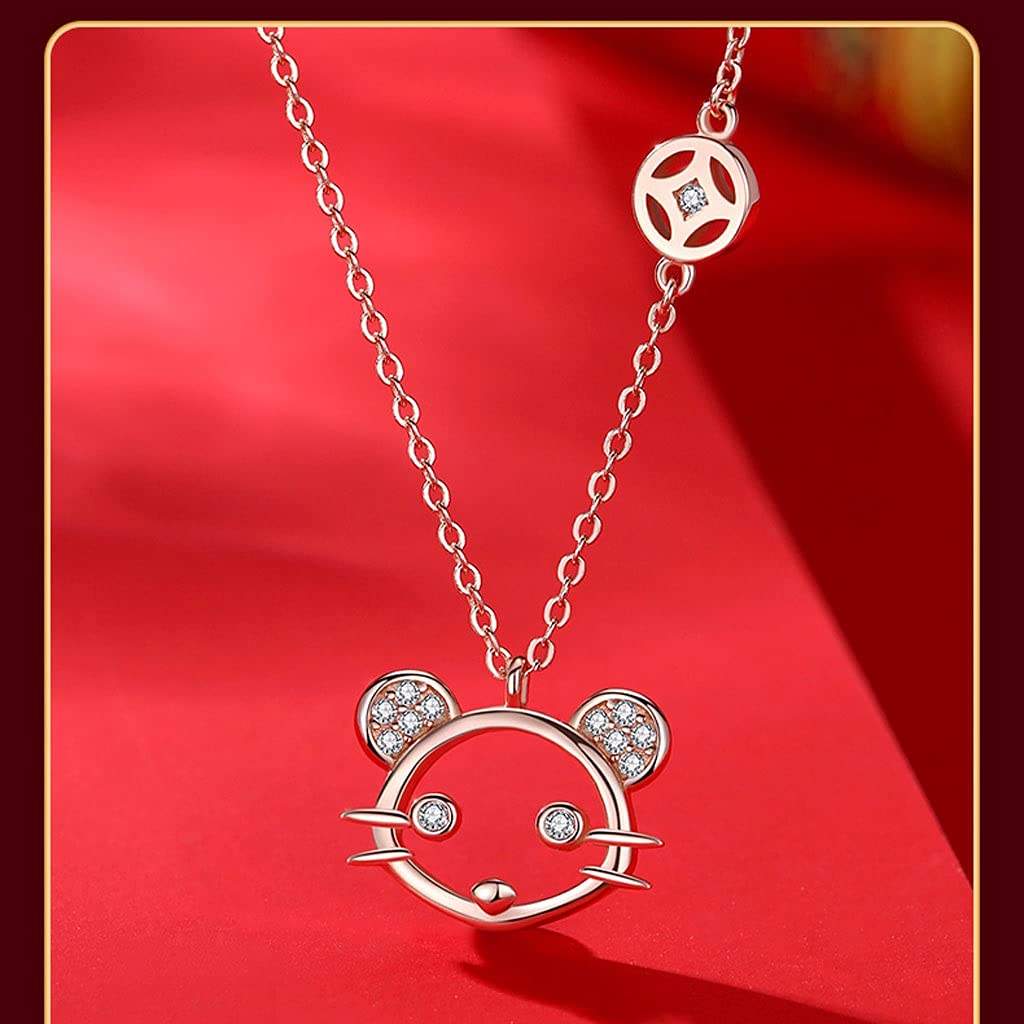 Collane La squisita implicazione della Forma Che Sei nel Mio Cuore, collane per Le Donne, Collana Pendente clavicola Lunghezza Totale 15.75in Collana da Donna (Color : A)