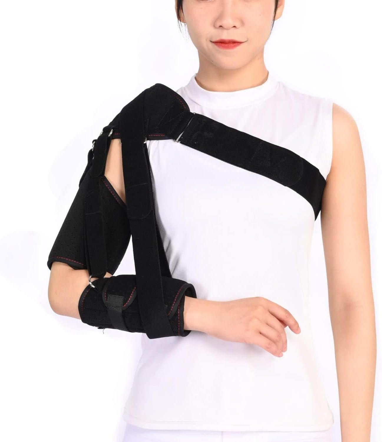 Shoulder Abduction Sling, Shoulder Belt Support Arm Sling, Adjustable Straps Right Left Single Pads for Sublexion, Surgery, Dislocated