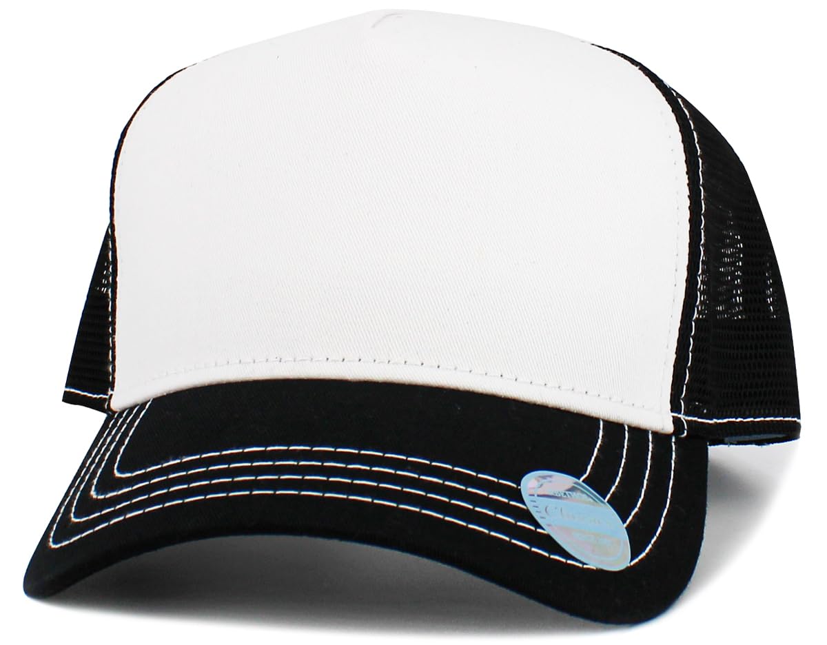 KBETHOS Classic 5 Panel Cotton Twill Mesh Trucker Cap with Adjustable Snapback
