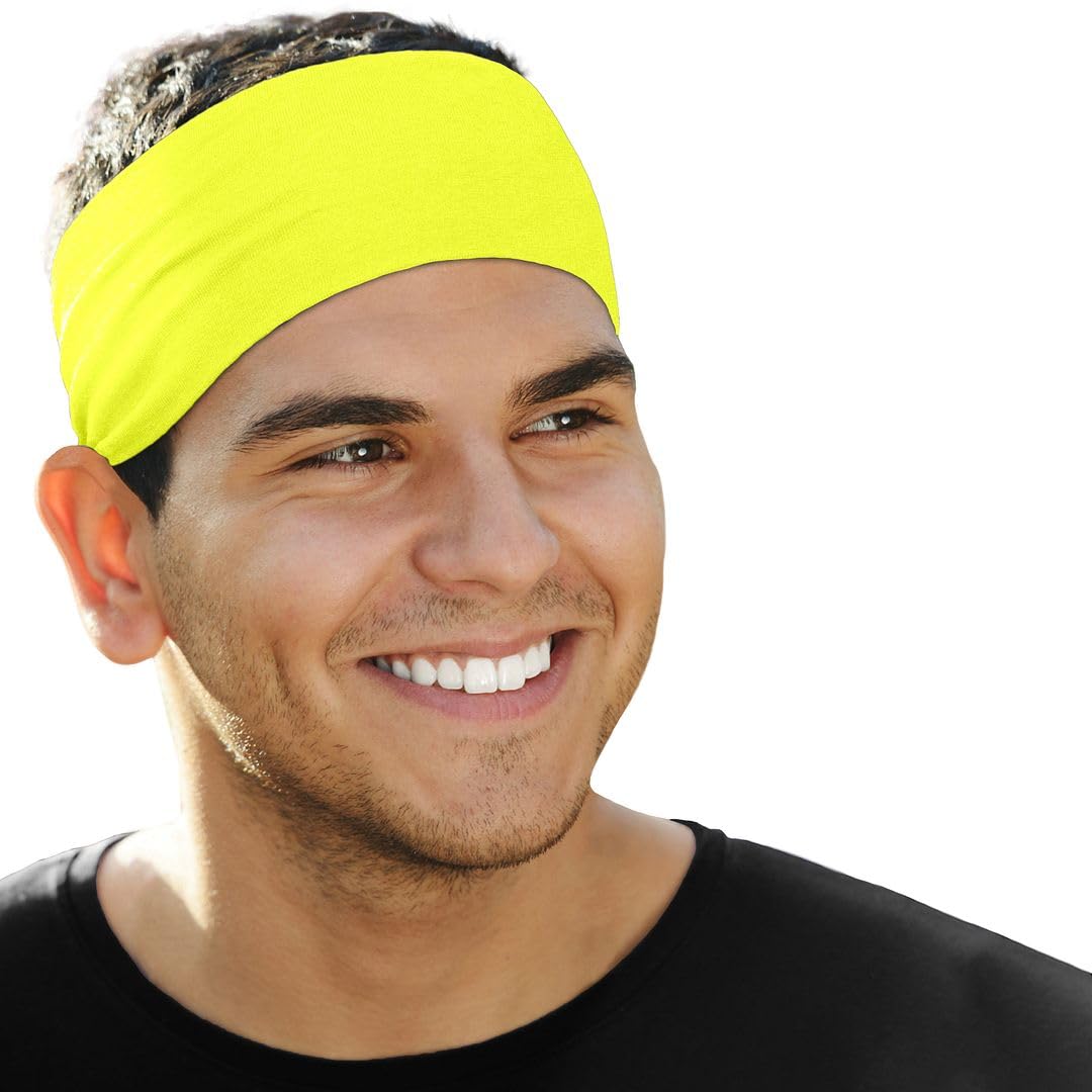 Cotton Headband Men's Sweatband 3" Wide Small Medium Large X-Large Sports Fitness Yoga Fashion Made in USA Scrunchie King