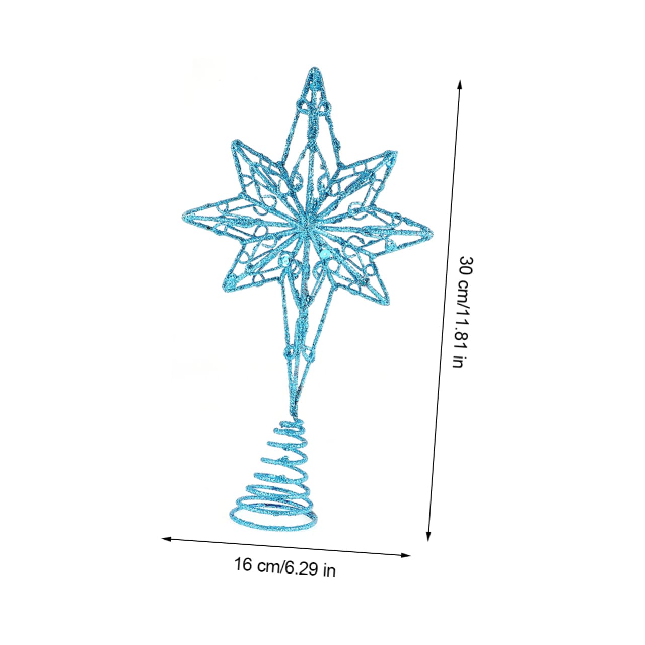 Ciieeo 3stücke Anis Stern Baumspitze Metallische Weihnachtsbaum-Dekoration Blau Für Festlichkeiten Und Heimdekoration Ohne Licht Einfach Zu Montieren