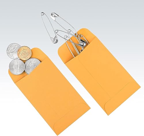 Miniatura 4 de Sobres de papel kraft para monedassemillas de 2.25 x 3.5 pulgadas, #1 sobre de solapa engomada para piezas pequeñas, almacenamiento para envíos y