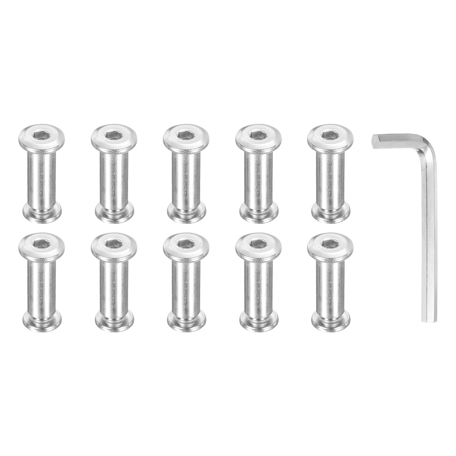 PATIKIL M8x8mm Hex Chicago Screws 10x25mm