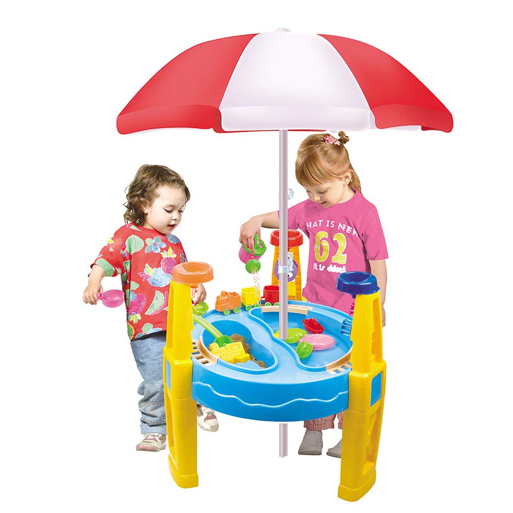 Buy Leadmall Kids Sand & Water Table with Umbrella Children Beach Cascading Cove Splash