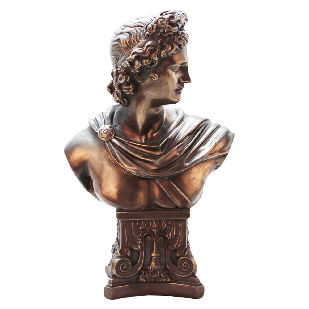 NEFSO Estatua de David, Escultura de Figura de Bronce, Artesanía de Resina de Sala de Estar, Figuras Decorativas, Apto para Sala de Estar, Dormitorio, Estudio, Regalo (12 X 20 X 32,5 cm)