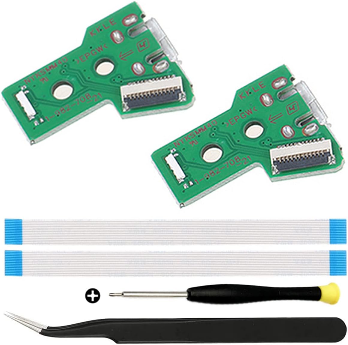 JDS-055/JDS-050 Replacement Micro USB Charging Port Adaptor Repair Part Charger Socket Circuit Board with 12 Pin Flex Cable for Playstation for PS4 Wireless Controller