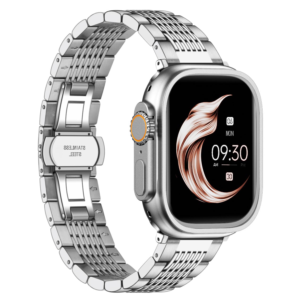 Bracelet de rechange en maille métallique dorée pour homme et femme, compatible avec Apple Watch 42 mm/44 mm/45 mm/49 mm pour iWatch Series 10/9/8/7/6/5/4/3/2/1 Ultra/SE