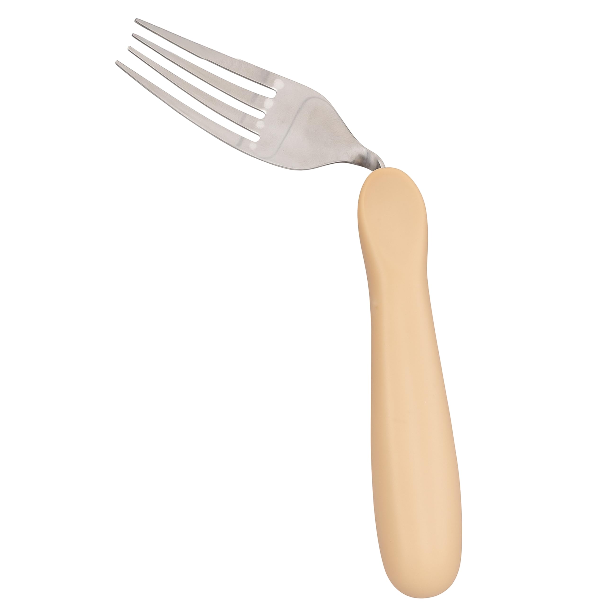 Homecraft Angled Caring Cutlery, Arthritis Aids, For Weak Grip, Easy Grip Eating Utensils for Elderly or Disabled, Right Handed Fork, Ivory, 1 count