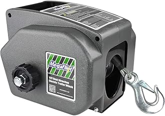 Megaflint Trailer Winch,Reversible Electric Winch, for Boats up to 6000 lbs.12V DC,Power-in, Power-Out, and Freewheel Operations,30% Higher winching Power Than Regular 6000 lbs Winch (5000lbs Marine)