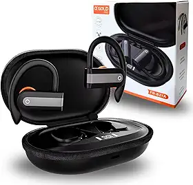 Fone de Ouvido Sem Fio Bluetooth 5.4 com Microfone, Led, Case 500mAh Pró. Até 15 horas de uso, Resistente a Água IPX5.Trabalho, Lazer, Gamer, Corrida e Esportes, Compatível com Android e IOS - Premium