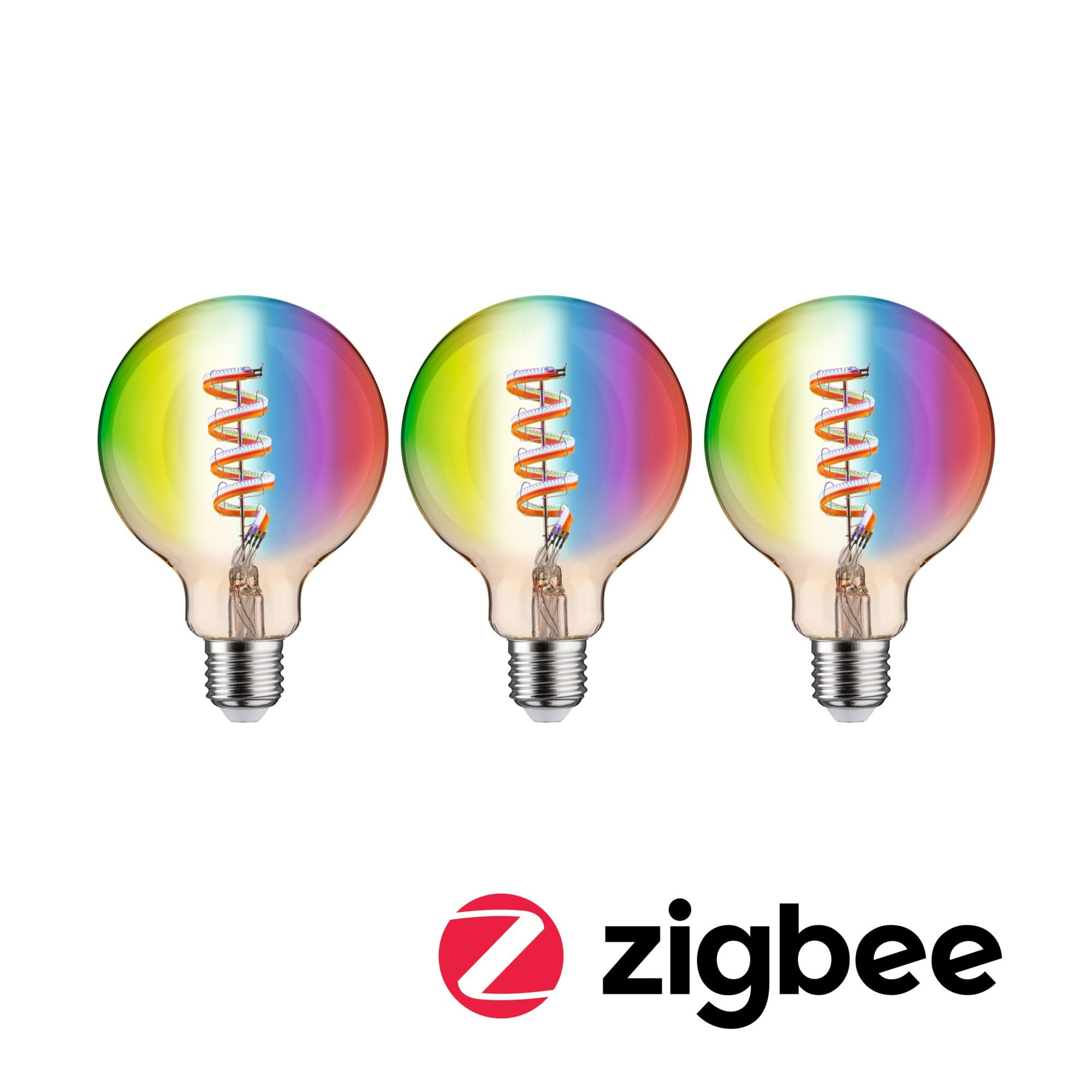 Paulmann 29165 Lampadina a filamento 230V Smart Home Zigbee LED Globe G95 E27 3x470lm 3x6,3W RGBW+ dimmerabile dorato