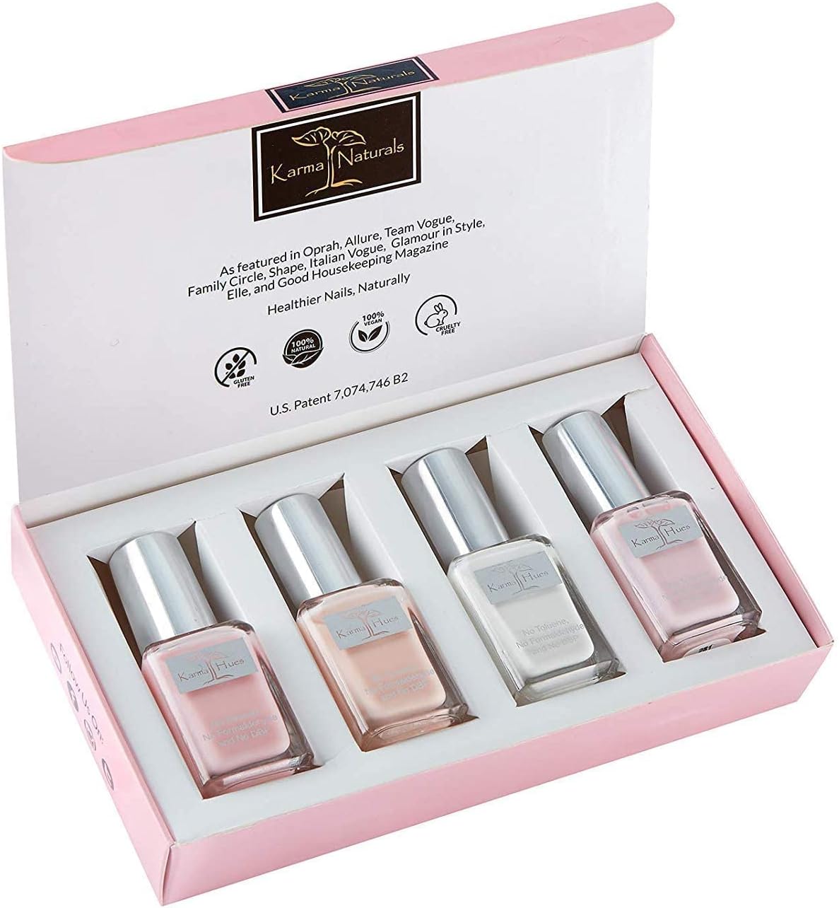karma organic Beautiful Natural Nail Polish Set- Non-Toxic Nail Art, Vegan and Cruelty-Free Nail Paint