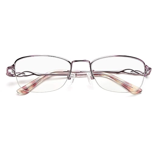 Progressive Multifocal Computer Reading Glasses Half-rimless Presbyopic Eyewear Blue Light Blocking Women