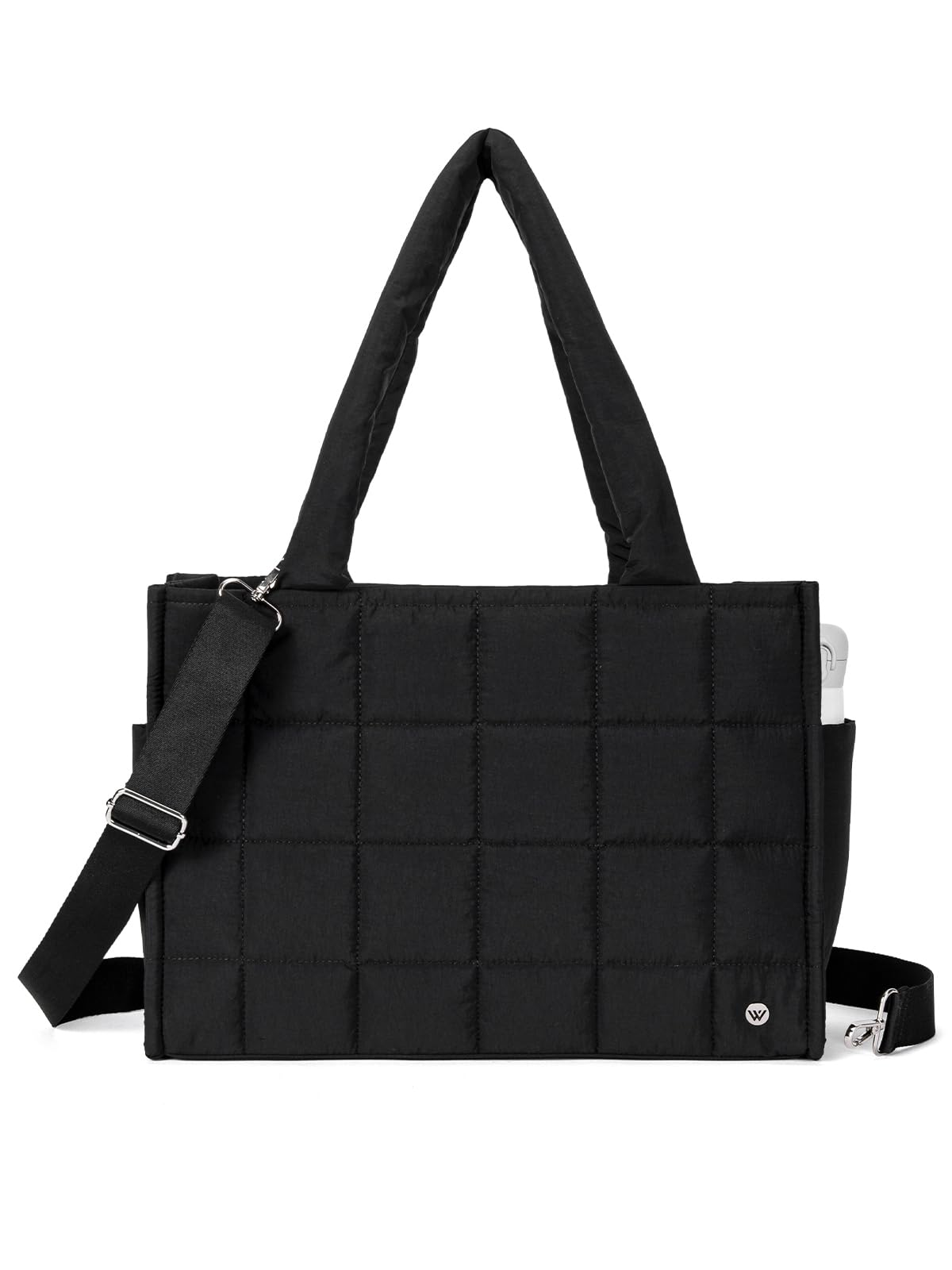 WESTBRONCO Puffer Crossbody Bags for Women Quilted Tote Bag Puffy Weekender Overnight Bag Nylon Shoulder Handbag