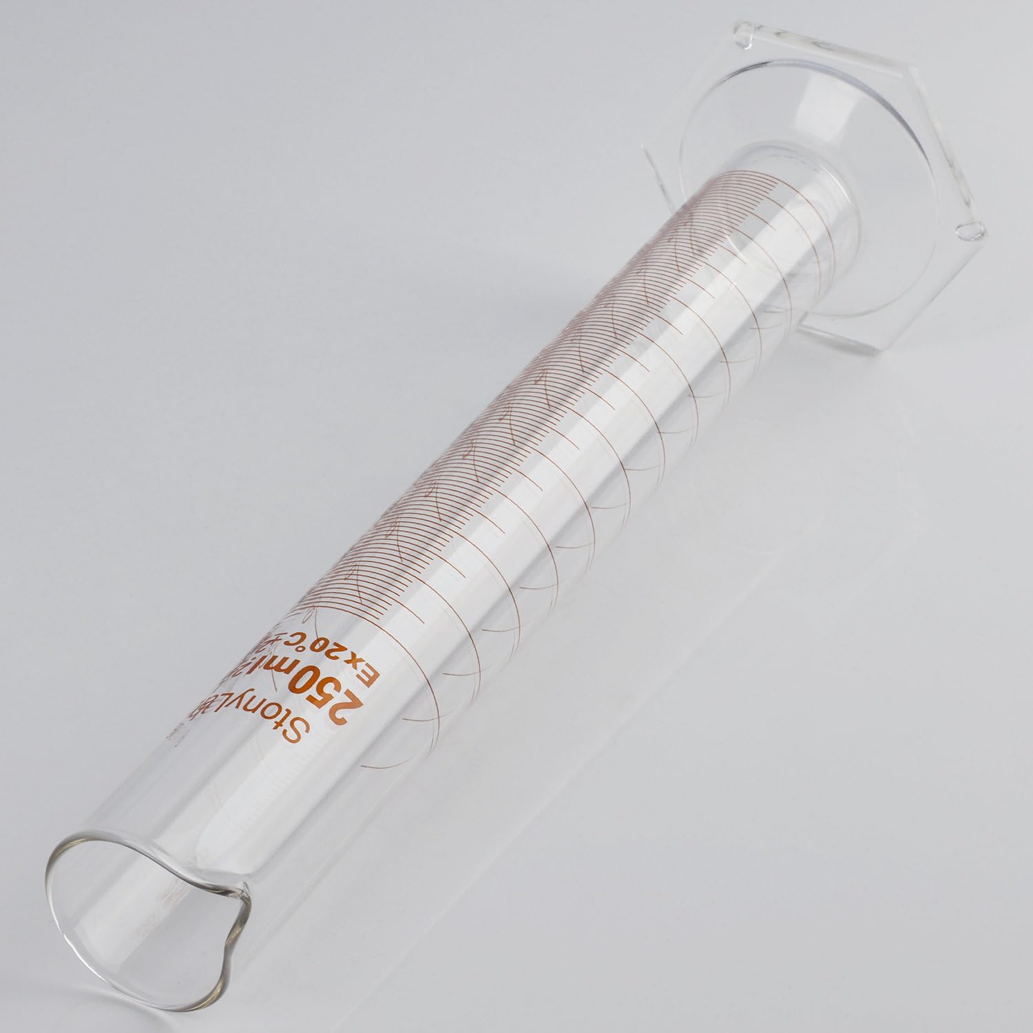 Cilindro Graduado de Vidrio de Borosilicato 250 ml, Paquete de 2 con Base Hexagonal