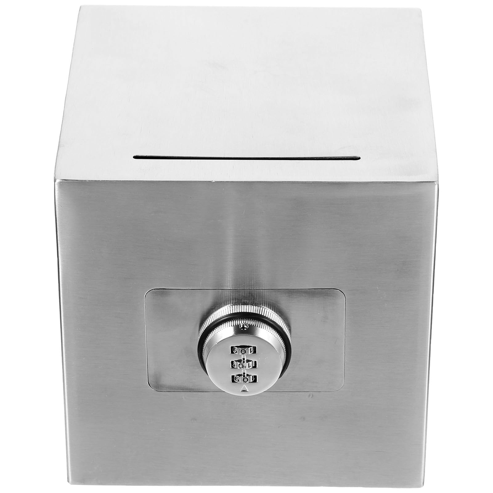 Tirelire Coffre-Fort Bancaire avec Serrure en Acier Inoxydable Argenté Rangement Facile des Pièces de Monnaie Pratique et Sécurisé pour Garçon et Filles