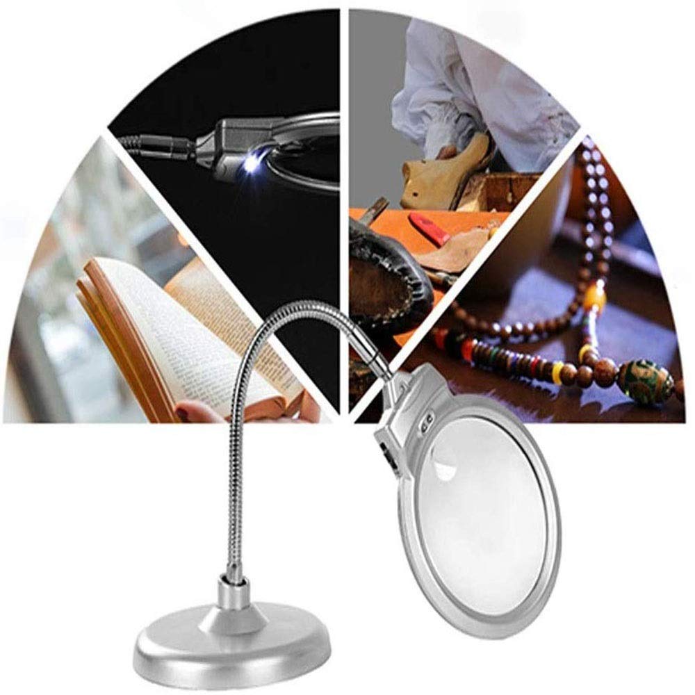 Lampa z lupą na biurko, oświetlony blat Lampa z lupą na biurko Lampa LED z lupą do sypialni Salon Biuro Czytanie Klasa Nauka piękna sceneria Chaser of Light