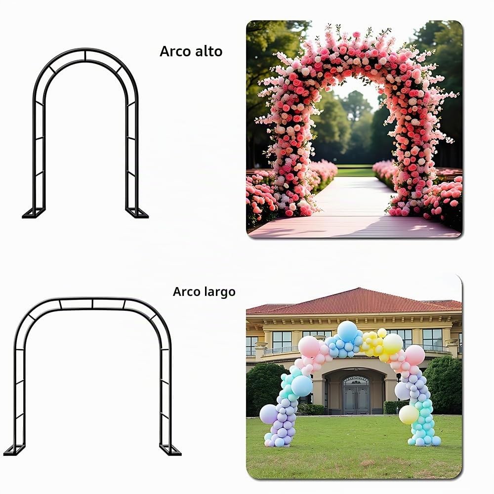 Arco Giardino Supporto in Ferro per Rampicanti per Piante E Decorazioni Esterni E Interni, Traliccio Pergolati Pergolato per Matrimonio, Resistente alle Intemperie(Black,W120 x H220cm)