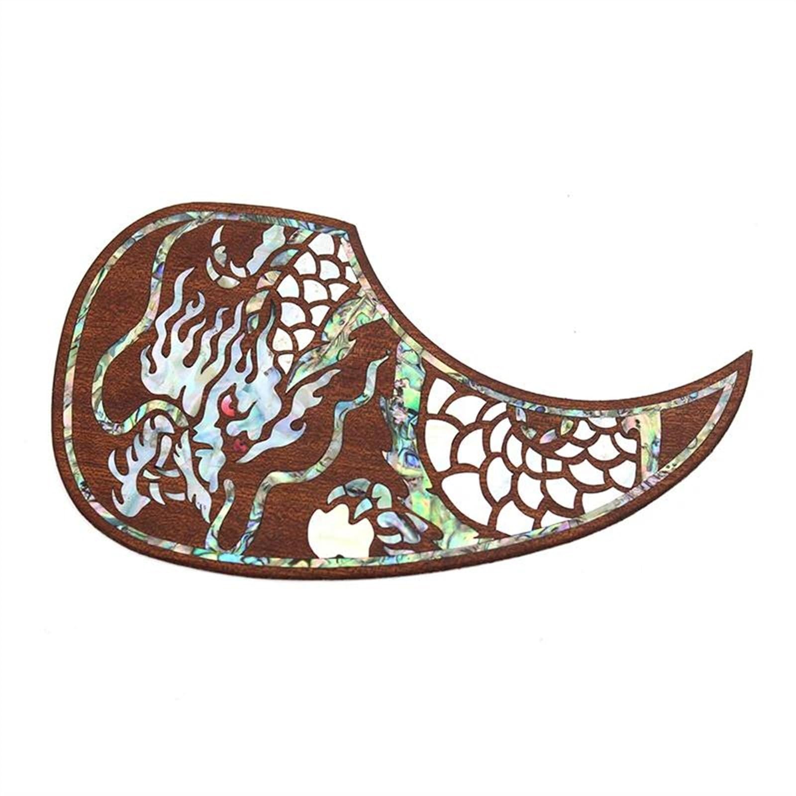 Golpeador para Guitarra Acústica Golpeador De Guitarra Acústica, Protector De Púas, Autoadhesivo, Madera De Sapele Con Incrustaciones De Concha, Placa Antiarañazos Para Guitarra
