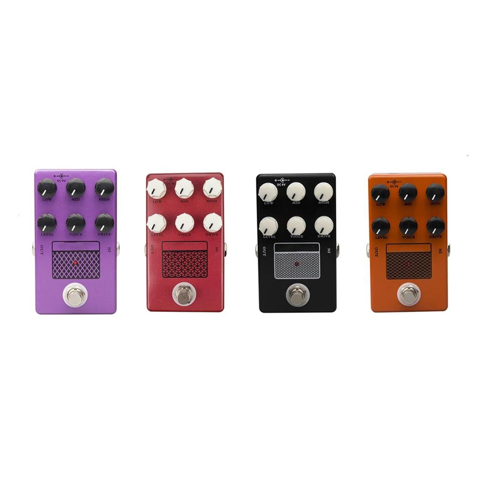Wzmacniacz Pedał Efektów Gitarowych True Bypass Profesjonalne Wykonanie Kolorowe Akcesoria(Orange)