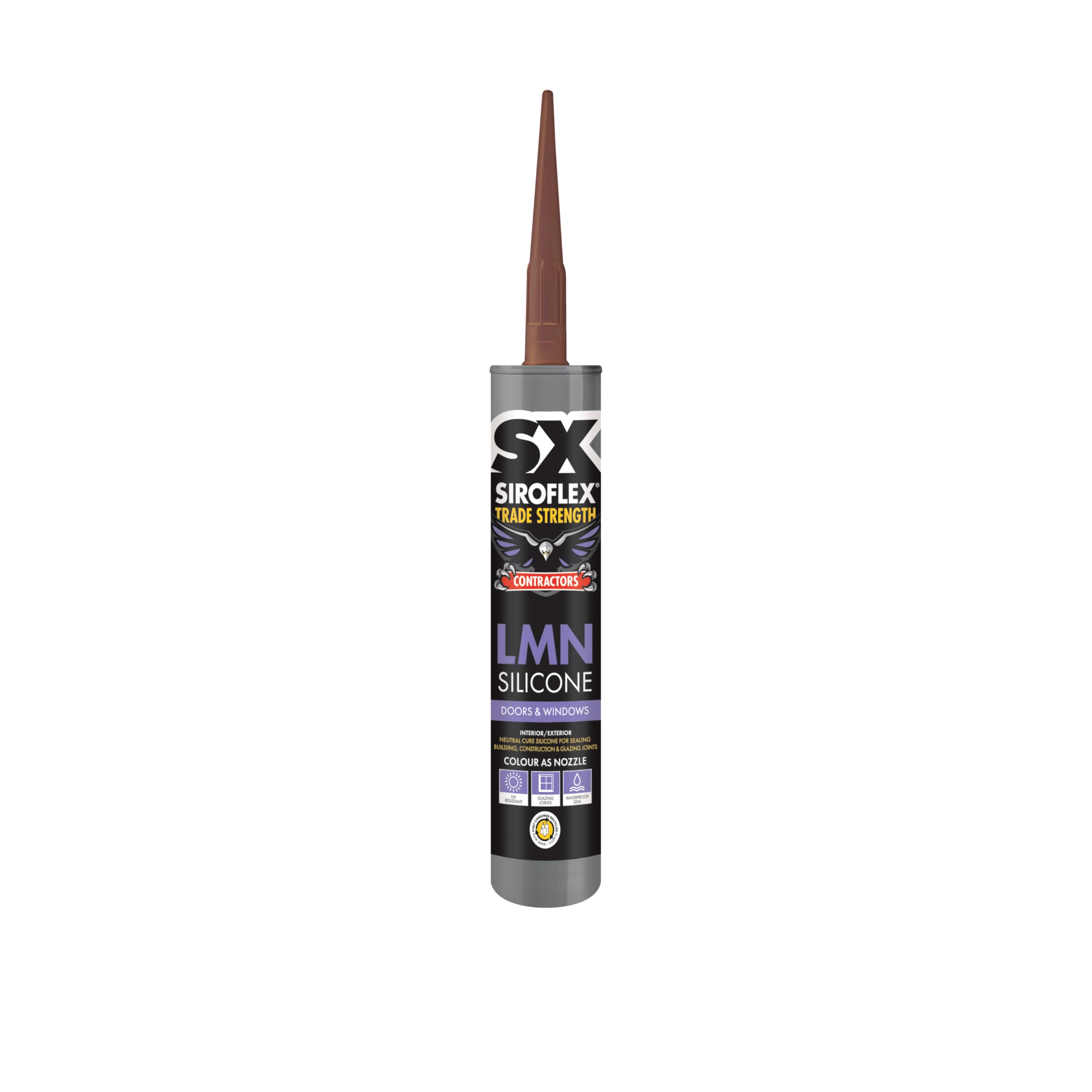 SX Trade Strength Brown Silicone 300ml - Low Modulus Neutral Formula - Window Sealant - Sanitary, Glazing & Building Joints - Waterproof & Flexible - Indoor & Outdoor โ image 1