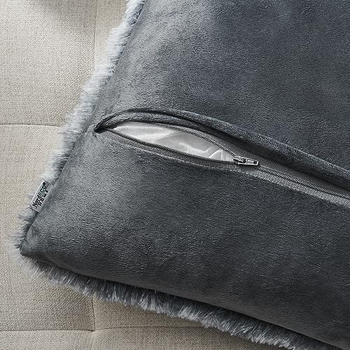 Image of Faux Fur Throw Pillow Covers for Couch Decorative Pillows 16x16 Inch