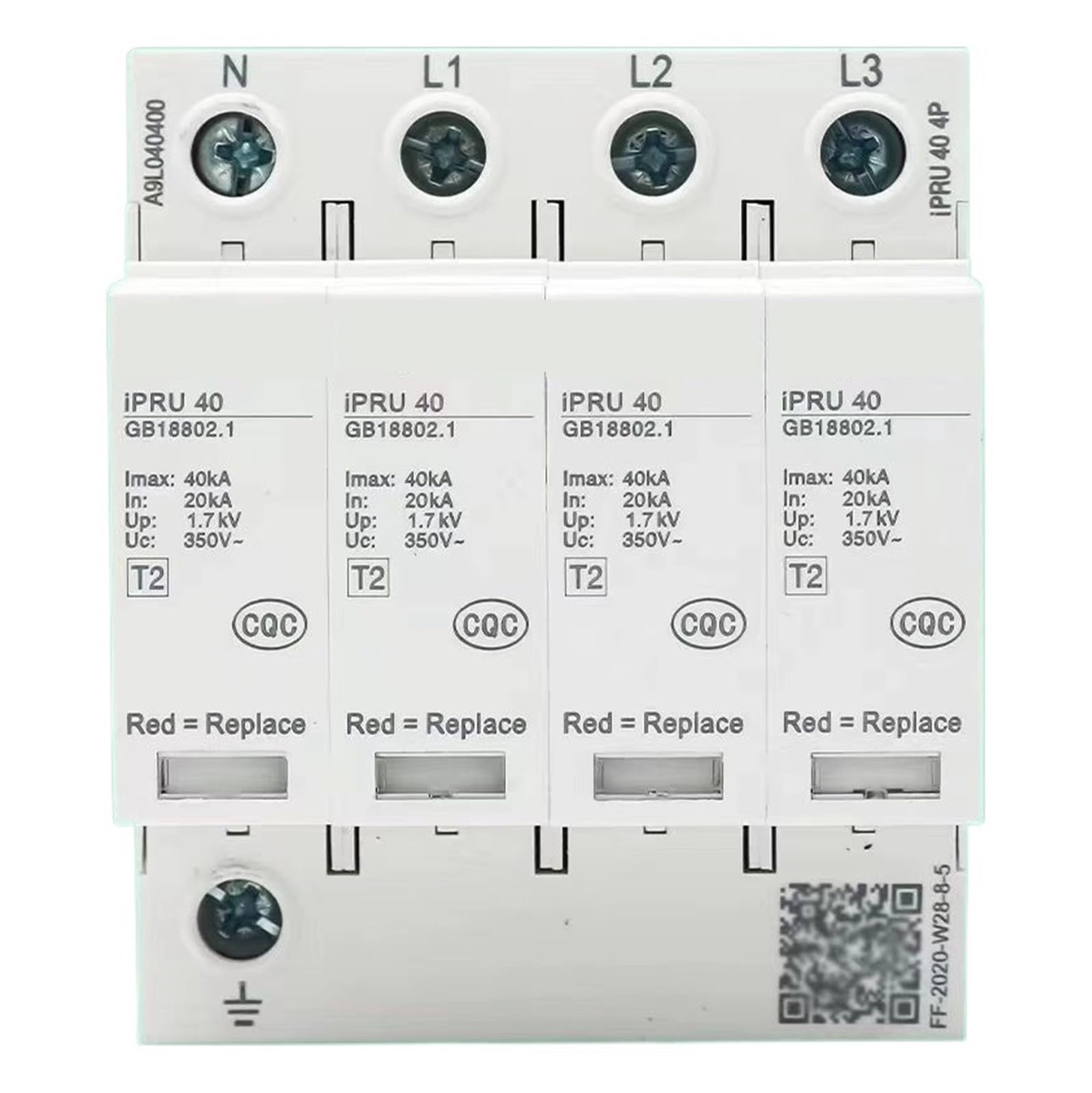 Protector contra Sobretensiones IPRU 4P40KA65KA20KA IPR4P Protección Pararrayos Protector contra Sobretensiones Doméstico(4P 3P N,65KA)